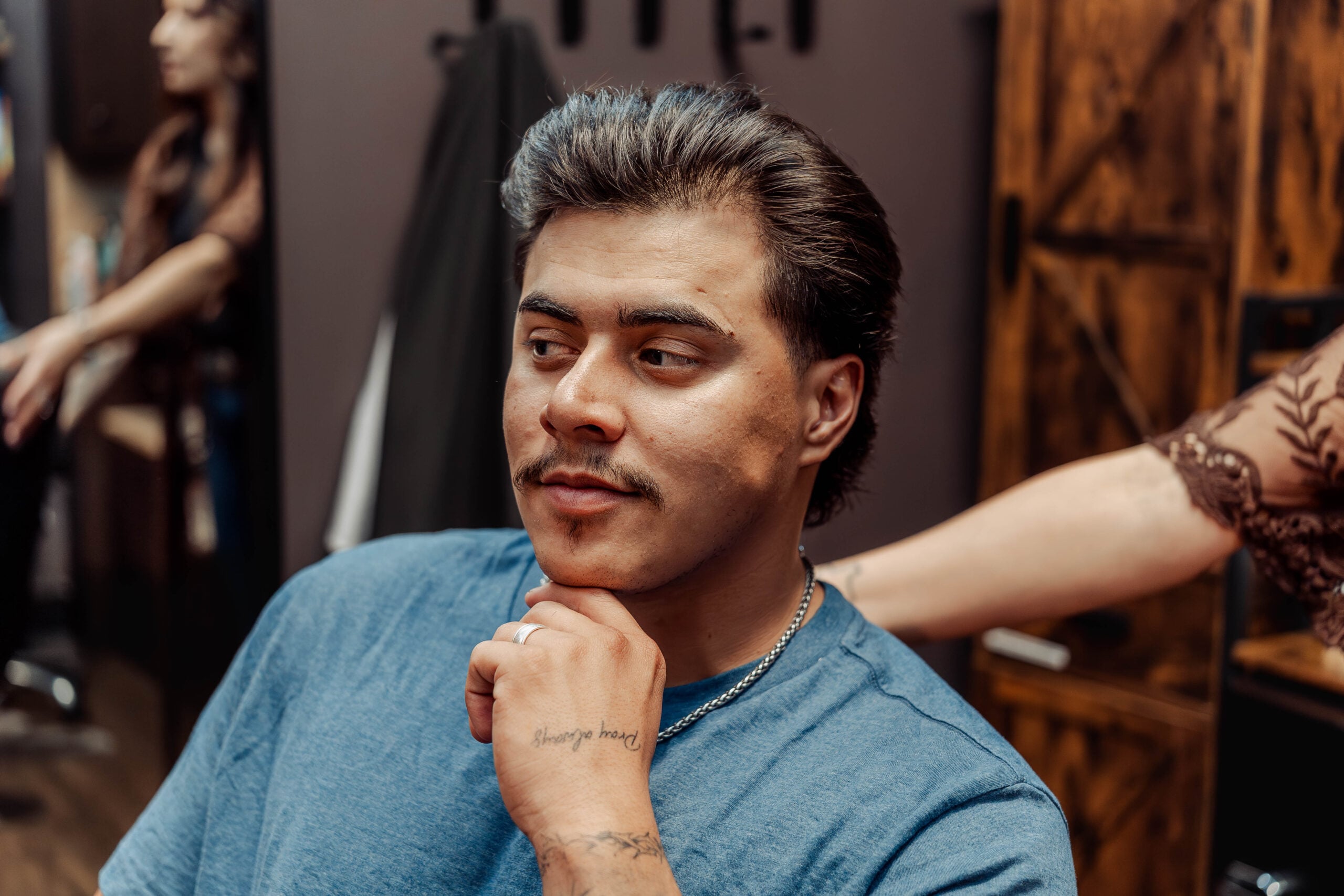 Finished haircut styling detail at The Speakeasy Barber